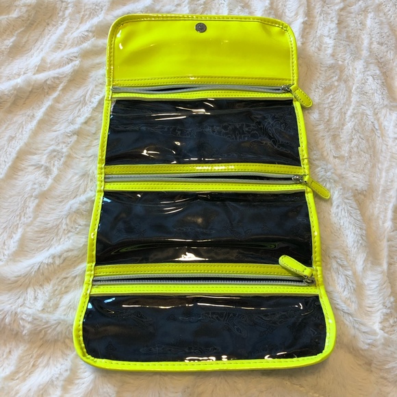 Betsey Johnson Silver and Neon Yellow Cosmetic Bag - Picture 2 of 6